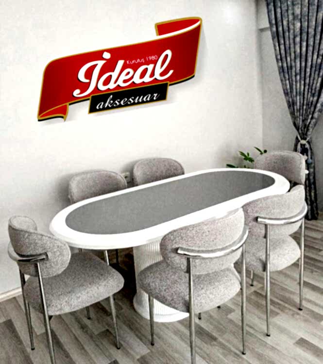 Oval Aynalı Masa Takımı 1